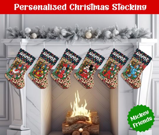 Discover Personalized Name Christmas Stockings, Custom Cartoon Christmas Stocking, Christmas Stocking, Home Decoration, Xmas Stocking, Christmas Gift