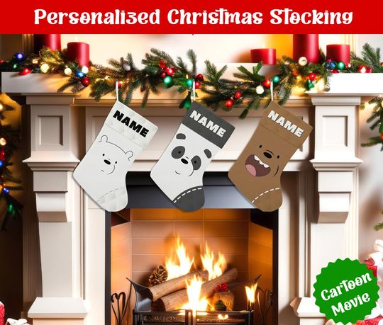 Discover Personalized Name Christmas Stockings, Custom Cartoon Christmas Stocking, Christmas Stocking, Home Decoration, Xmas Stocking, Christmas Gift