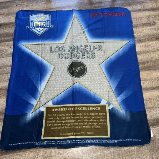 Los Angeles Dodgers Hollywood Walk of Fame Blanket 58”x50”