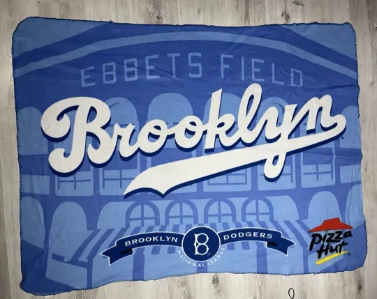 Authentic Los Angeles Dodgers Throw Blanket Brooklyn Dodgers Ebbets Field 46x60”