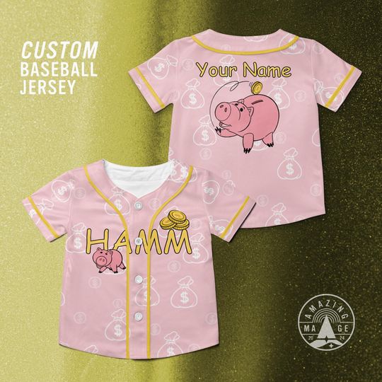 Discover Toy Story Hamm Pastel Customized Baseball Jersey, Disney Toy Story Movie Shirt, Hamm Toy Story Disney Trip Shirt.