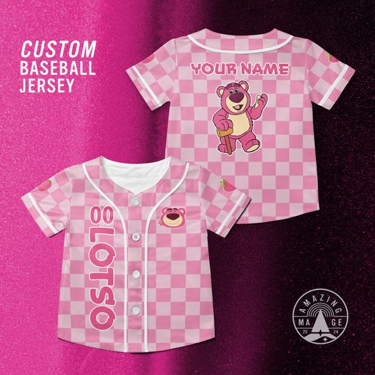 Discover Toy Story Lotso Customized Baseball Jersey, Disney Toy Story Movie Shirt, Strawberry Bear Toy Story Disney Trip Shirt.