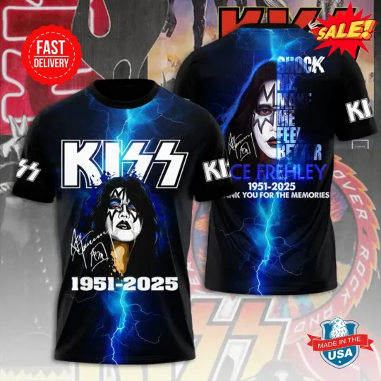 Discover Ace Frehley 1951- 2025 Best Guitarist 3D T SHIRT, Gift For Fan