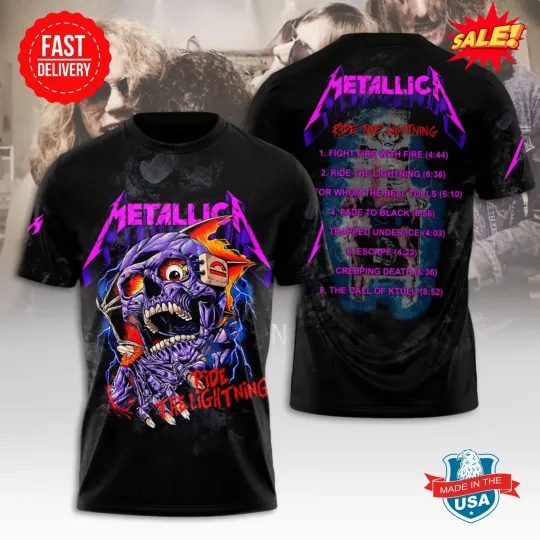 Discover Metalica Ride The Lightning 3D Special T Shirt Gift For Fan, Gift For Fan