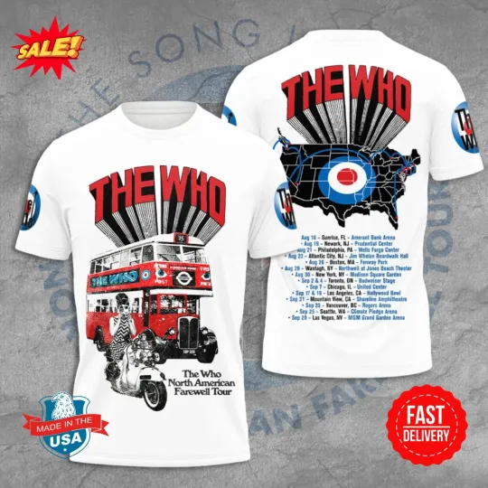 The Who 3D T-Shirt Rock Band Graphic Print Heavy Metal Music Tee, Gift For Fan