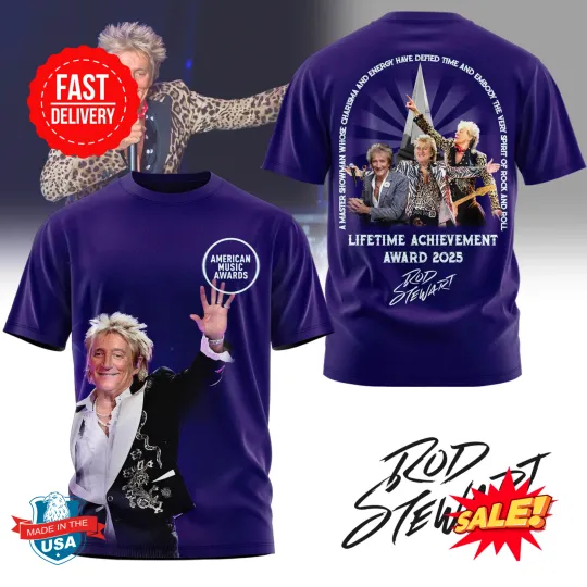 Premium Rod Stewart 2025 Achievement 2025 3D T Shirt, Gift For Fan