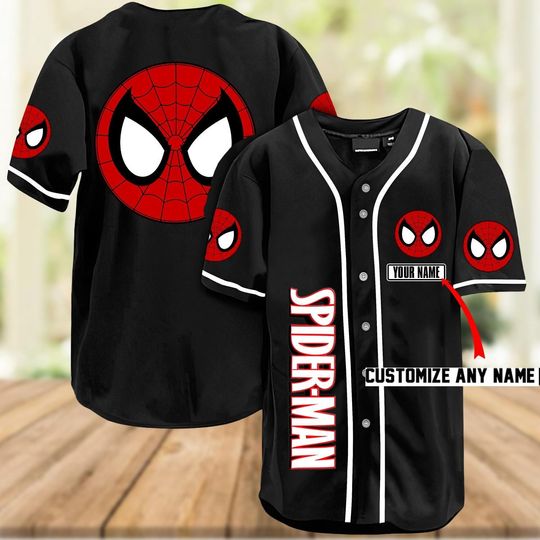 Discover Custom Disney Amazing Spider Man Baseball Jersey, Disney Baseball Shirt, Gift For Disney Fans, Spiderman Jersey Shirt