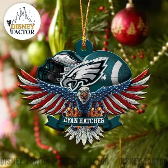 Discover Personalized Philadelphia Football Team Eagles Christmas Ornament Gift Decor