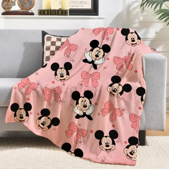 Discover Disney Mickey Mouse Coquette Bow Fleece Blanket