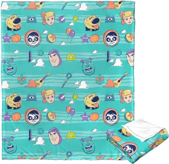 Discover Disney Wonder Of Pixar Characters Mania Cozy Fleece Blanket