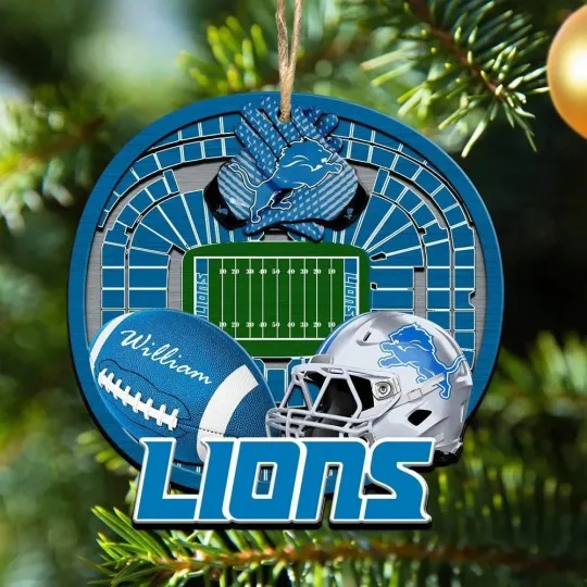 Discover Personalized Detroit Football Team Lionss Christmas Ornament Gift Decor