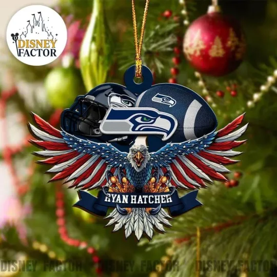 Personalized Seattle Football Team Seahawks Christmas Ornament Gift Decor