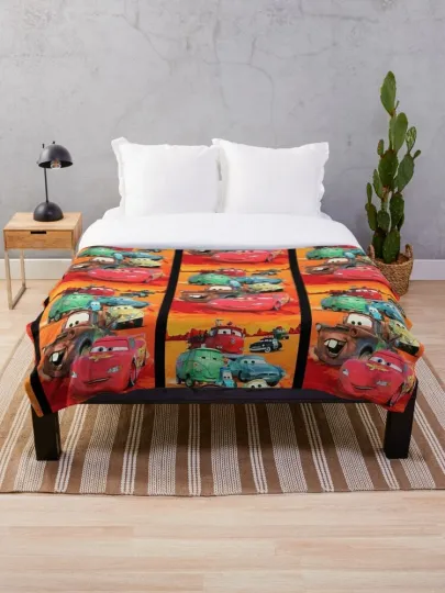Discover Disney Cars Movie Lightning McQueen And Friends Cozy Fleece Blanket