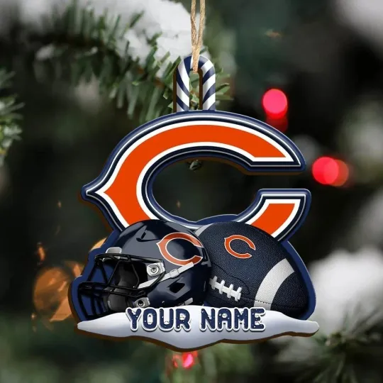 Discover Personalized Chicago Football Team Bears Christmas Ornament Gift Decor