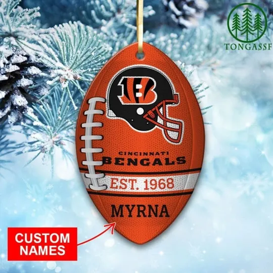 Personalized Cincinnati Football Team Bengals Christmas Ornament Gift Decor