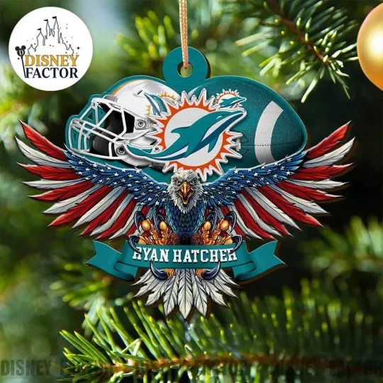 Discover Personalized Miami Football Team Dolphins Christmas Ornament Gift Decor