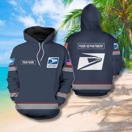 Discover Custom Postal Worker Hoodie with Name, Mail Carrier Uniform Style, Unisex Warm Gift