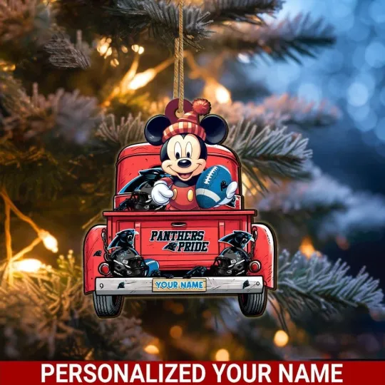 Discover Personalized Carolina Football Team Panthers Christmas Ornament Gift Decor