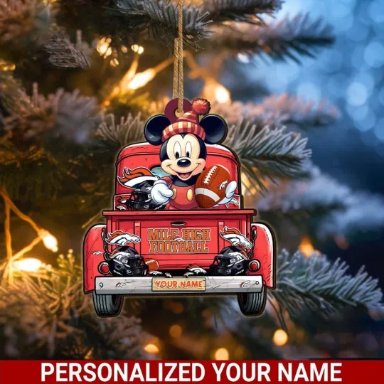 Personalized Denver Football Team Broncos Christmas Ornament Gift Decor