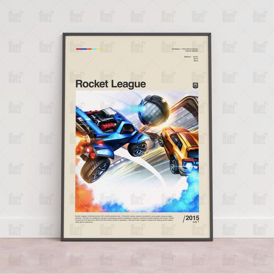 Rocket League Poster, Gaming Room Poster, Gaming Wall Poster, Gaming Print Poster, Game Gift, Video Games Poster