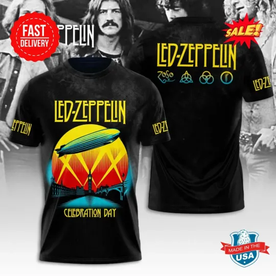 Discover LED ZPELIN Rock Band 3D Print T-Shirt Heavy Metal Music Merch Tee
