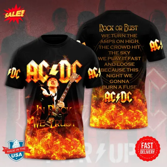 Discover AC-DC Rock Or Bust 3D Shirt S-5XL