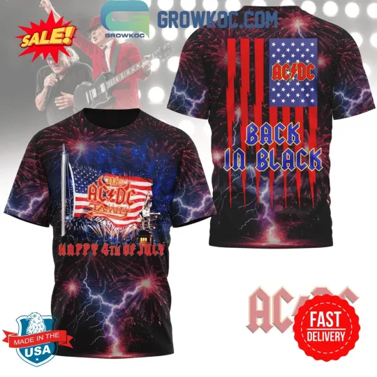 Discover AC*DC Happy 4th Of July Back In Black 3D T Shirt