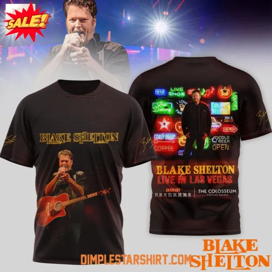 Discover Blake Shelton Live In Las Vegas 3D Shirt