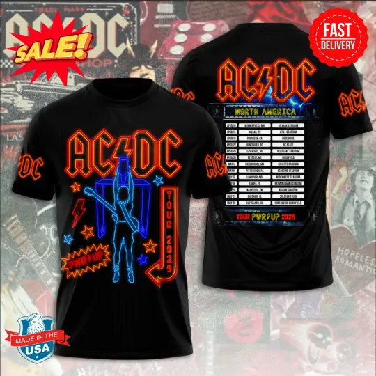 Discover AC-DC 3D Shirt PWR UP 2025 S-5XL LED Limited Edition