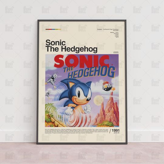 Sonic the Hedgehog Poster, Gaming Room Poster, Game Gift, Video Games Poster
