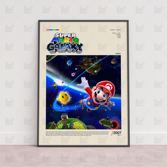 Discover Super Mario Galaxy Poster, Gaming Room Poster, Gaming Wall Poster, Gaming Print Poster, Game Gift, Video Games Poster, Gaming Wall Art