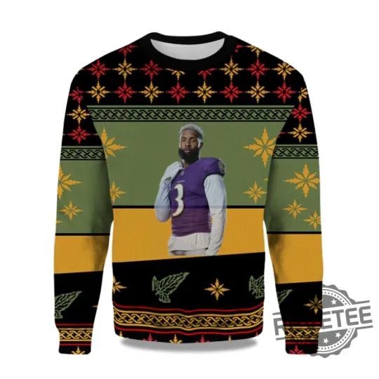 2025 Odell Baltimore Ravens Ugly Christmas Sweater Unisex