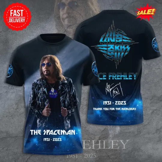 Discover Ace Frehley 1951–2025 Band Shirt 3D All Over Print Rock Tribute Tee