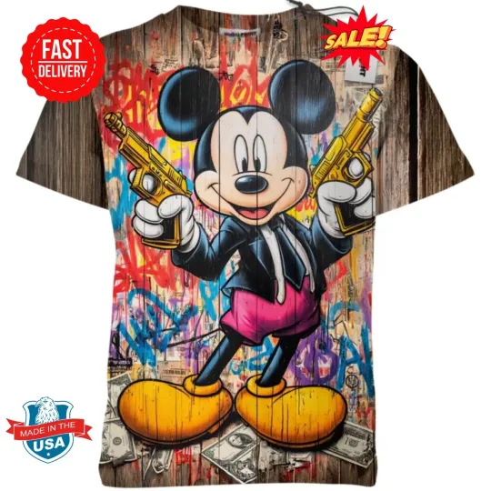 Discover Gangster Mickey Shirt, Cartoon 3D Shirt