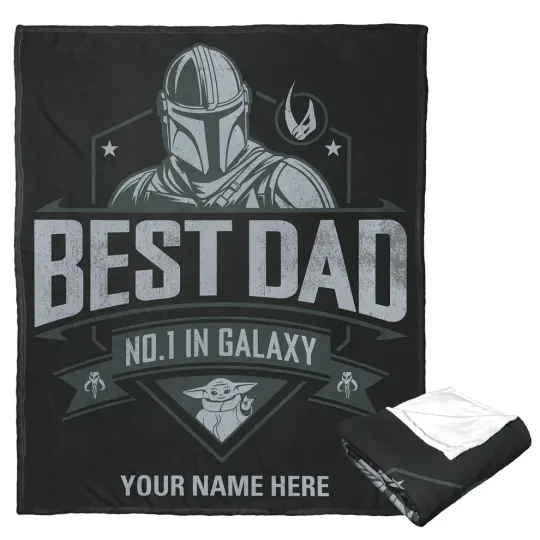 Discover Disney Star Wars The Mandalorian Best Dad Personalized Cozy Fleece Blanket