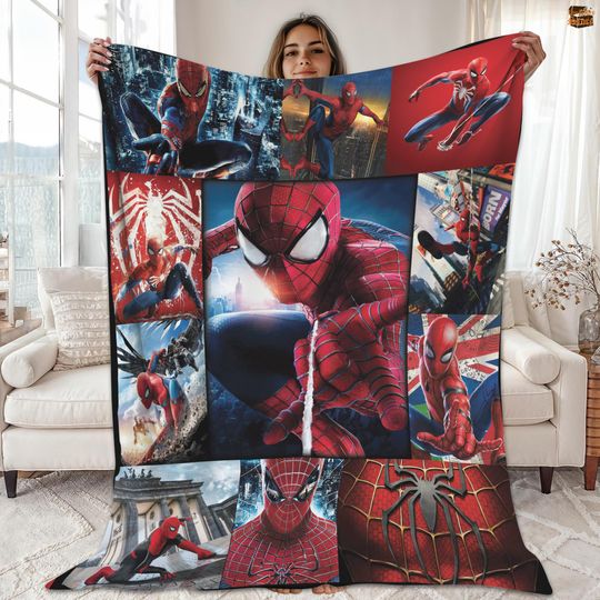 Discover Spiderman Fleece Blanket, Superhero Blanket, Spiderman Birthday Theme Blanket