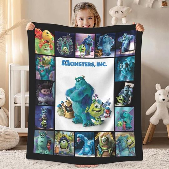 Disneyland Monsters Inc Fleece Blanket, Disneyland Birthday Gift, Christmas Gift