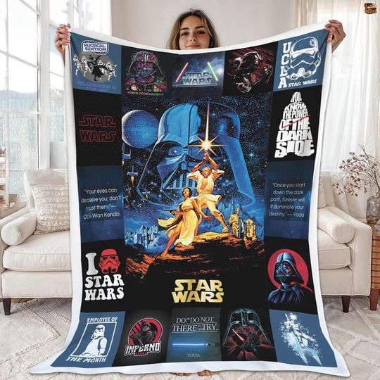 Discover Starwars Fleece Blanket, Disneyland Movie, Galaxy Edge Trip, Starwars Blanket Gift