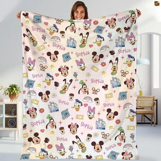 Discover Personalized Disneyland Blanket, Disneyland Mickey And Friends Blanket