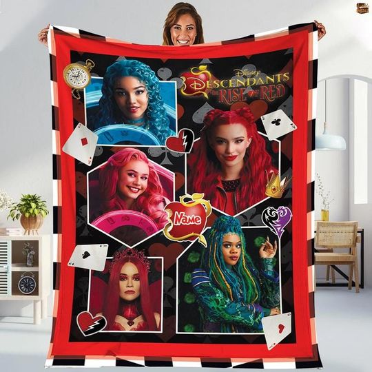 Disneyland Descendants The Rise Of Red Blanket, Descendants Fleece Blanket