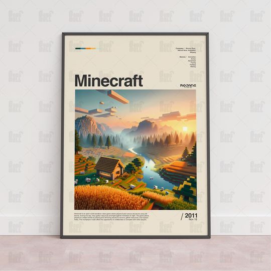 Discover Minecraft Poster, Gaming Room Poster, Game Gift, Video Games Poster