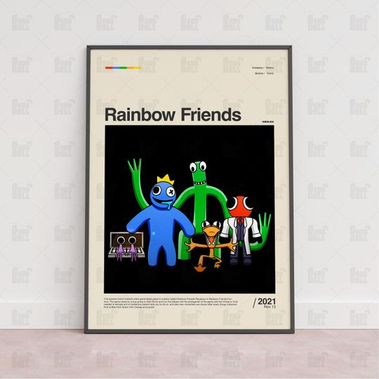 Rainbow Friends Poster, Gaming Room Poster, Game Gift, Video Games Poster