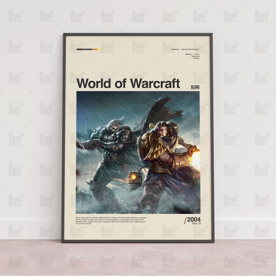 World of Warcraft Poster, Gaming Room Poster, Game Gift, Video Games Poster