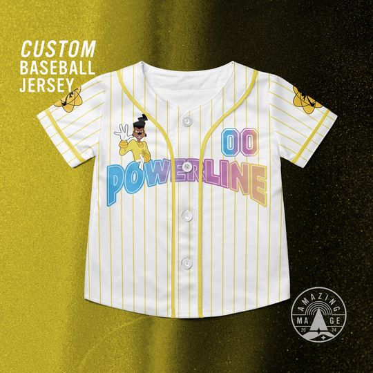 Discover Disney Powerline Customize Baseball Jersey, Disney A Goofy Movie Shirt, Disney Jersey Shirt, Powerline Stand out Disney Trip Shirt.