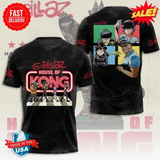 Discover Gorillaz Band House Of Kong 3D Shirt , Gift For Fan