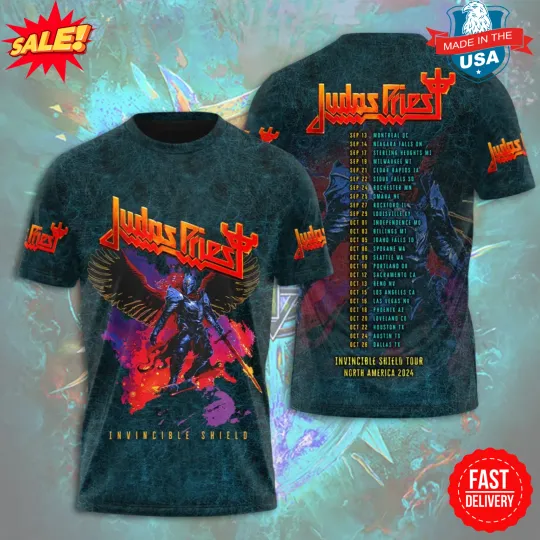 Discover Judas Priest Invinciable Shield 3D Shirt, Gift For Fan