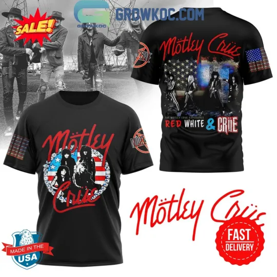 Discover Motley Crue Red White And Crue 3D T Shirt, Gift For Fan