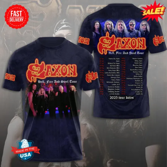 Discover Saxon Band 3D Shirt 2025 – Heavy Metal Tour Merch for Fans, Gift For Fan