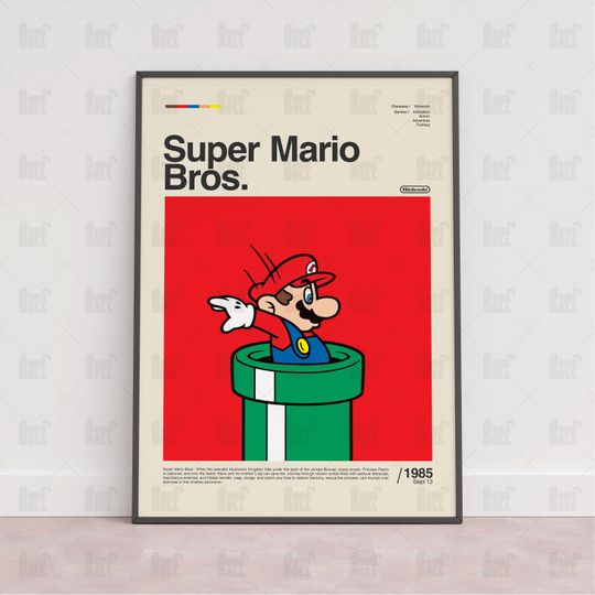 Discover Super Mario Bros Poster, Gaming Room Poster, Game Gift, Video Games Poster