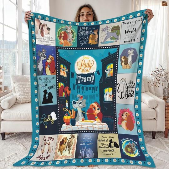 Disneyland Lady And The Tramp Fleece Blanket, Lady And The Tramp Blanket